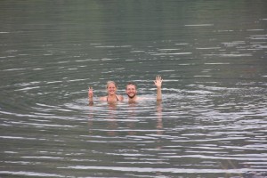 Female lake swim